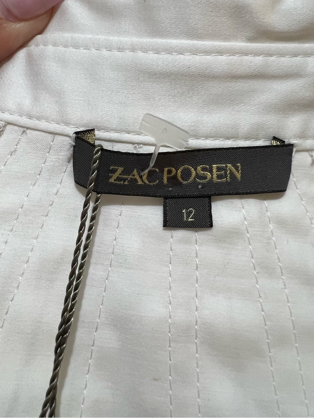 Zac Posen White Button Front Shirtdress Cotton Poplin Size 12 - Picture 11 of 15